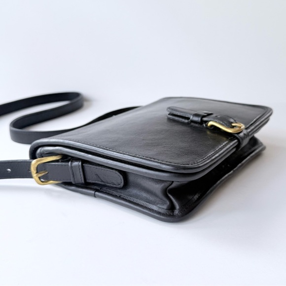 Vintage Coach Saddle Pouch Bag 9590 Black Glovetanned Leather New York City USA - Picture 6 of 15